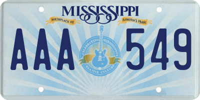 MS license plate AAA549