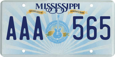 MS license plate AAA565