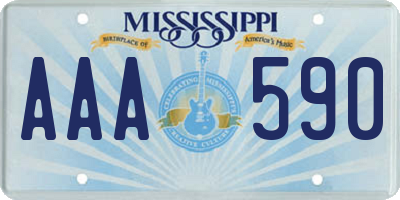 MS license plate AAA590