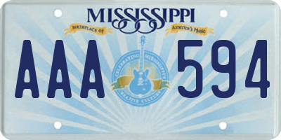MS license plate AAA594