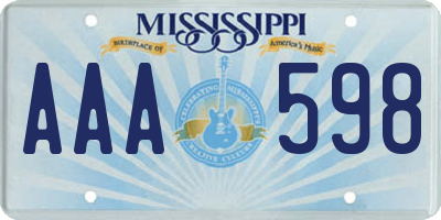 MS license plate AAA598