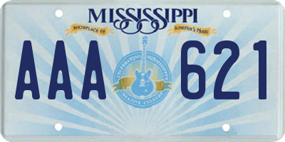 MS license plate AAA621