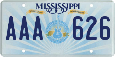 MS license plate AAA626