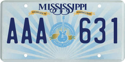 MS license plate AAA631