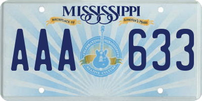 MS license plate AAA633