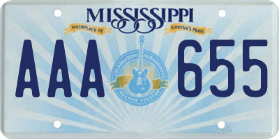 MS license plate AAA655