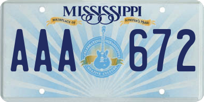 MS license plate AAA672