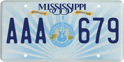 MS license plate AAA679