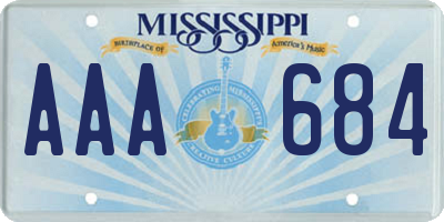 MS license plate AAA684