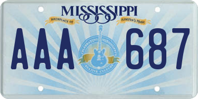 MS license plate AAA687