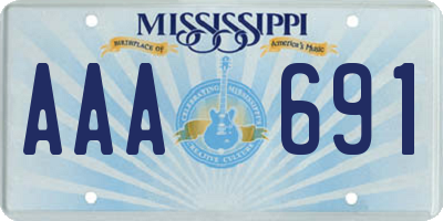 MS license plate AAA691