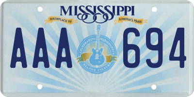 MS license plate AAA694