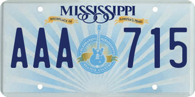 MS license plate AAA715