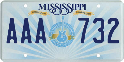 MS license plate AAA732