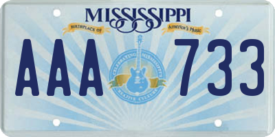 MS license plate AAA733