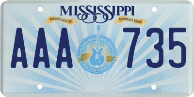 MS license plate AAA735