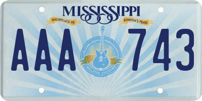 MS license plate AAA743