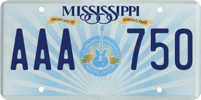 MS license plate AAA750