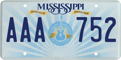 MS license plate AAA752