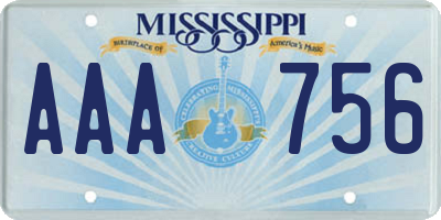 MS license plate AAA756