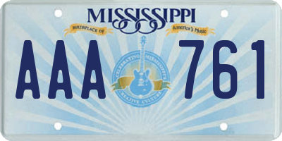 MS license plate AAA761