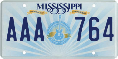 MS license plate AAA764