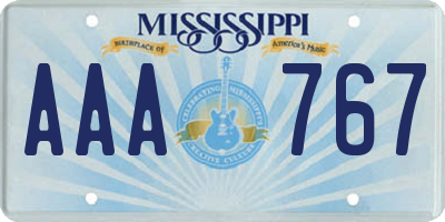 MS license plate AAA767