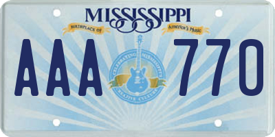 MS license plate AAA770