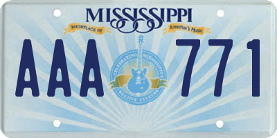 MS license plate AAA771