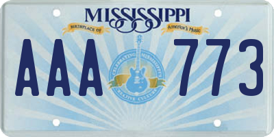 MS license plate AAA773