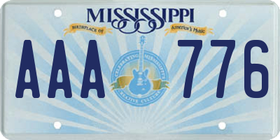 MS license plate AAA776