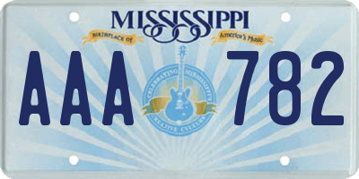 MS license plate AAA782
