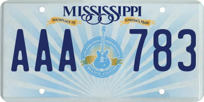 MS license plate AAA783