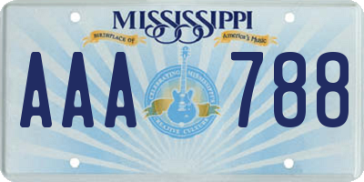 MS license plate AAA788