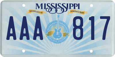 MS license plate AAA817