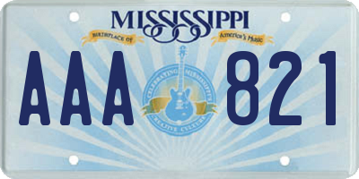 MS license plate AAA821