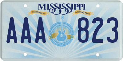 MS license plate AAA823