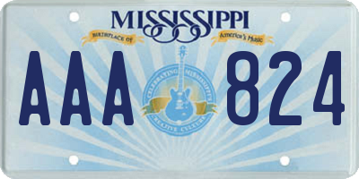 MS license plate AAA824