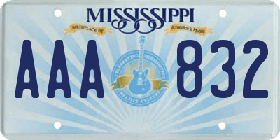MS license plate AAA832