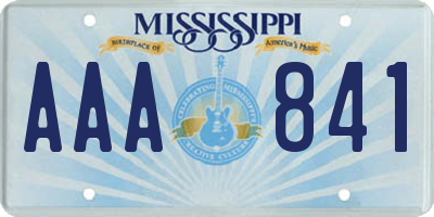 MS license plate AAA841