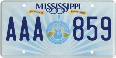 MS license plate AAA859