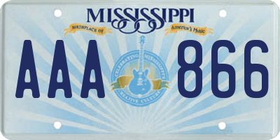 MS license plate AAA866