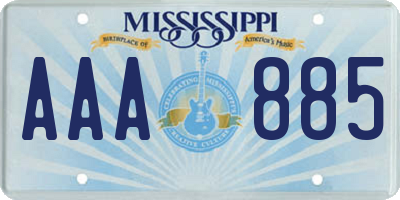 MS license plate AAA885