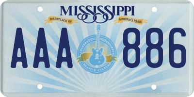 MS license plate AAA886