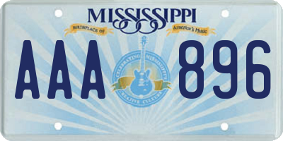 MS license plate AAA896
