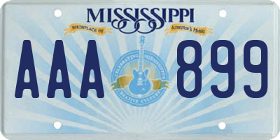 MS license plate AAA899