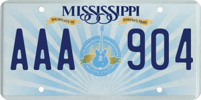 MS license plate AAA904