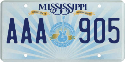 MS license plate AAA905