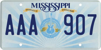 MS license plate AAA907