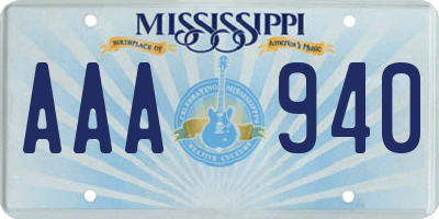 MS license plate AAA940